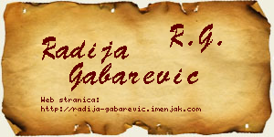 Radija Gabarević vizit kartica